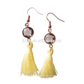 Fashion Bohemian Style Crystal Cabochon Tassel Earrings